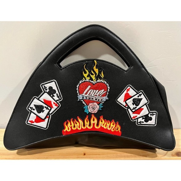 Women’s Black Embroidered MOD style Handbag‎ - Picture 1 of 8